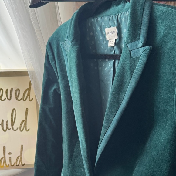 J. Crew Women's Deep Green Velvet Blazer - Picture 6 of 8
